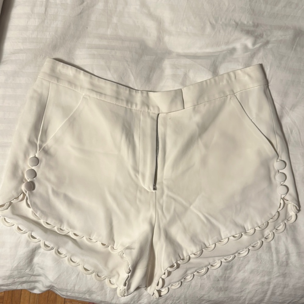 ALC White Fabric Shorts